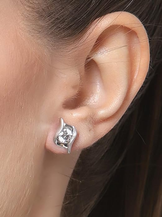 Swiss Zirconia 925 Sterling Silver Solitaire Earring | Gift For Women & Girls