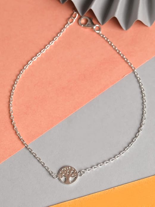 925 Sterling Silver Anklet Payal (Single) | Adjustable Chain | Gift for Women and Girls