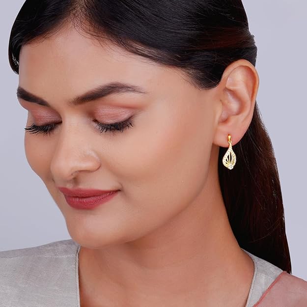 925 Silver Golden Glint Earrings| Drops to Gift Women & Girls | With Certificate of Authenticity and 925 Stamp