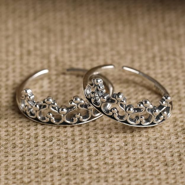 925 Sterling Silver Toe Rings Pair | Size Adjustable | Gift for Women and Girls