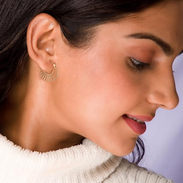 925 Silver Golden Endearing Love Earrings | Hoops to Gift Women & Girls