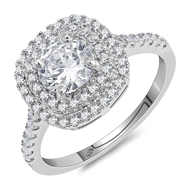 925 Sterling Silver Cubic Zirconia Finger Ring For Women And Girls