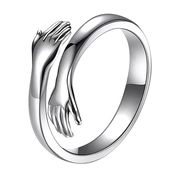 Promise Hug Finger Ring for Women | Adjustable Fancy Jewellery Design | Latest Fashion Accessories for Girls | Minimal Jewelry | Ideal for Gifting