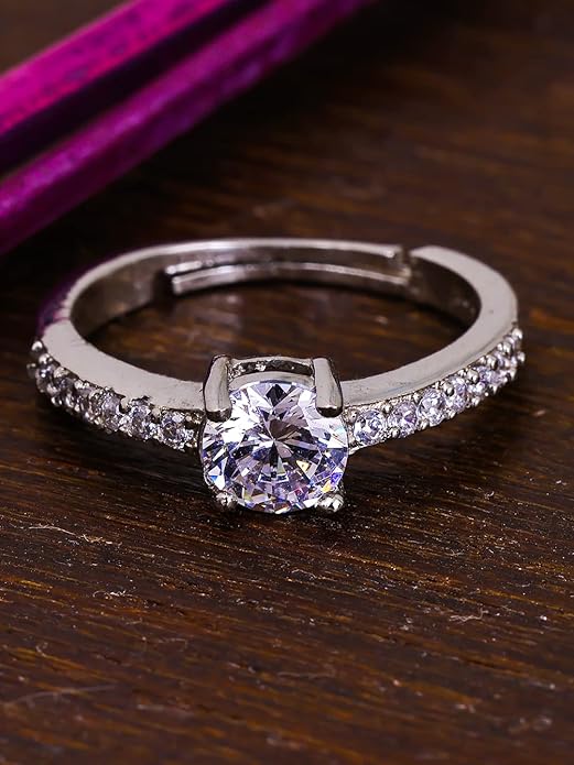 Sterling Silver Rings | Sterling Silver Cubic Zirconia Finger Ring For Women And Girls
