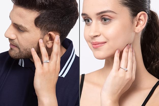 925 Sterling Silver Luca Adjustable Couple Band, Promise Rings for Lovers | Gift for Men and Women