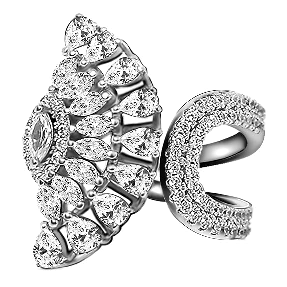 925 Silver Zircon Peacock Heritage Ring | Ring for Women & Girls
