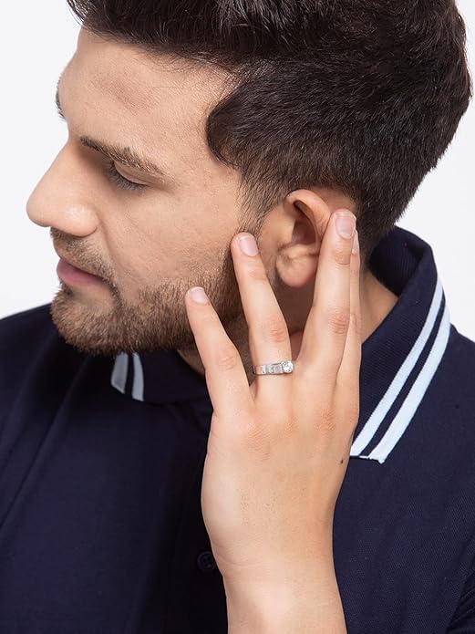 Pure 925 Sterling Silver Nario Adjustable Ring | Gift for Men and Boys | Partial Matte Finish