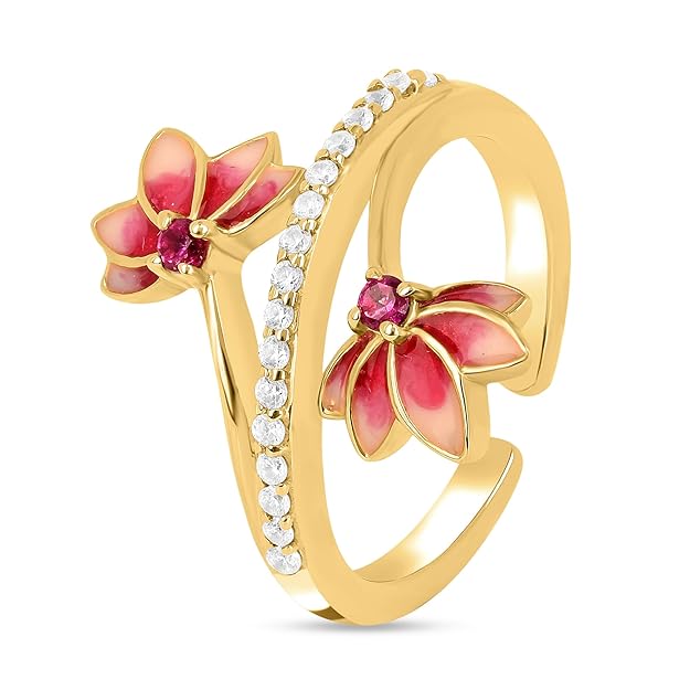 Lotus Dreams Silver Ring in Pure 925 Silver I AD rings