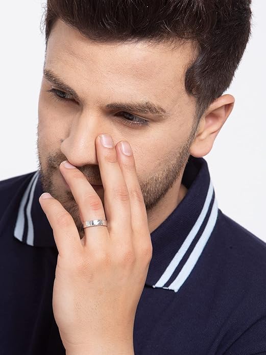 Pure 925 Sterling Silver Nario Adjustable Ring | Gift for Men and Boys | Partial Matte Finish