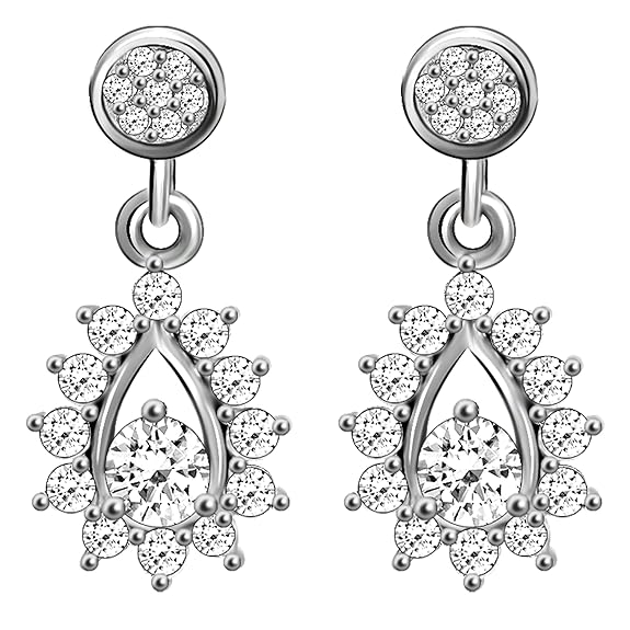 925 Silver Zircon Shimmer Drop Earrings | Gifts for Girlfriend, Gifts for Women and Girls | With Certificate of Authenticity and 925 Stamp