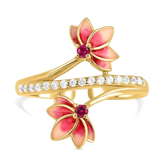 Lotus Dreams Silver Ring in Pure 925 Silver I AD rings