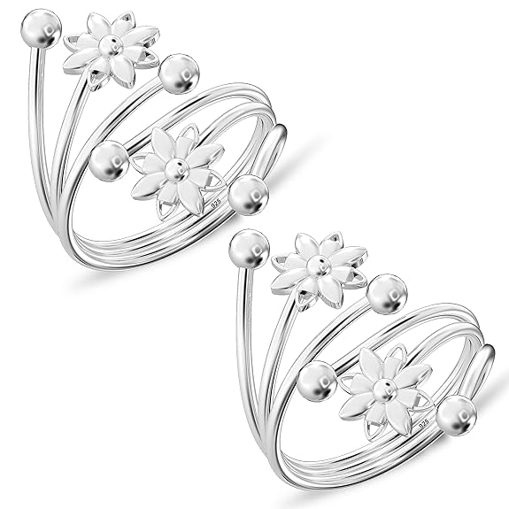 925 Sterling Silver BIS Hallmarked Cubic Zirconia Classic Toe Ring for Women