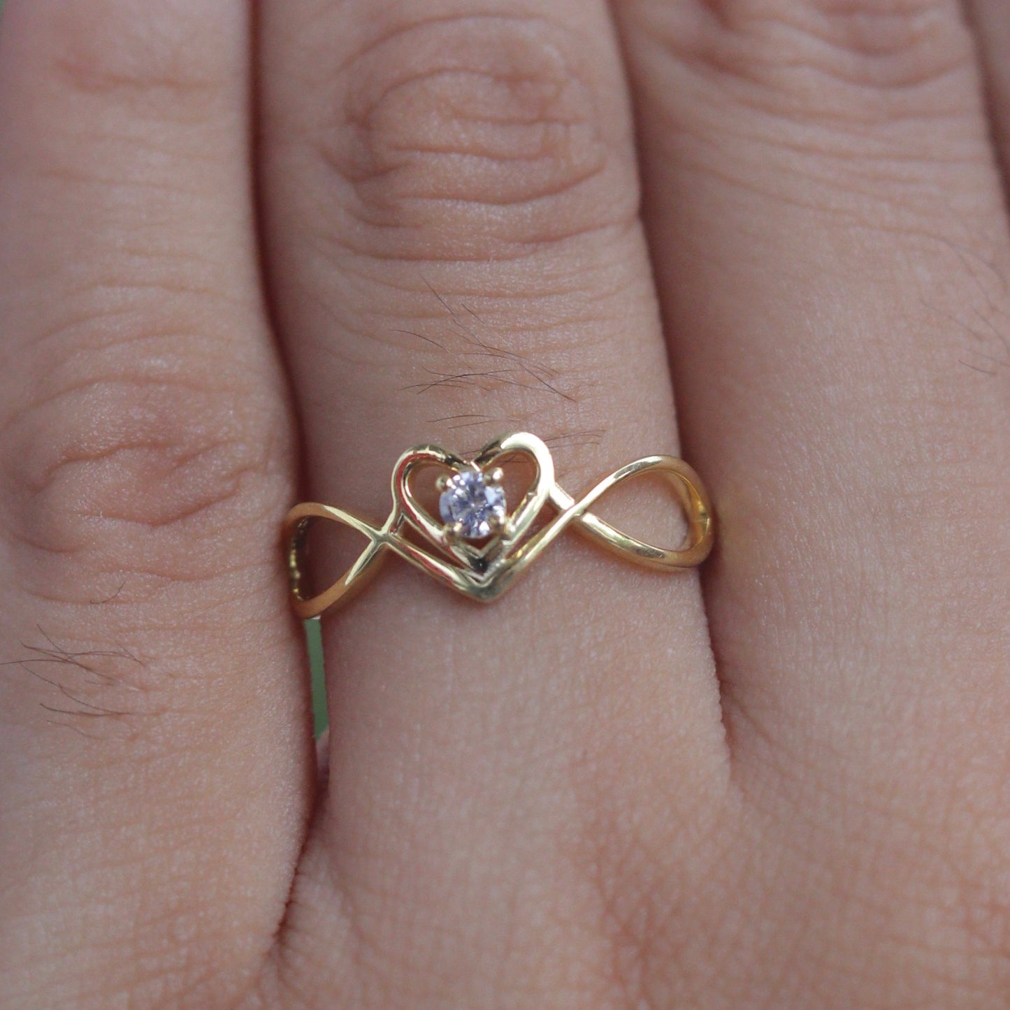 Infinity Heart Moissanite Ring – Lab Grown Diamond Promise Ring, Dainty Engagement Ring, Romantic Anniversary Gift for Her