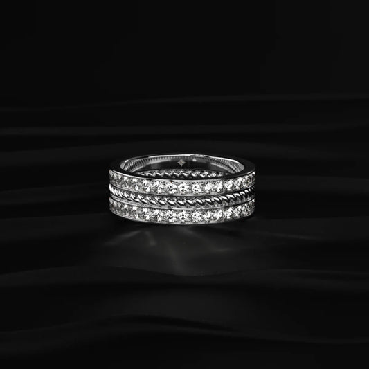Two Row Eternity Band For Men | Gift for Men & Boys