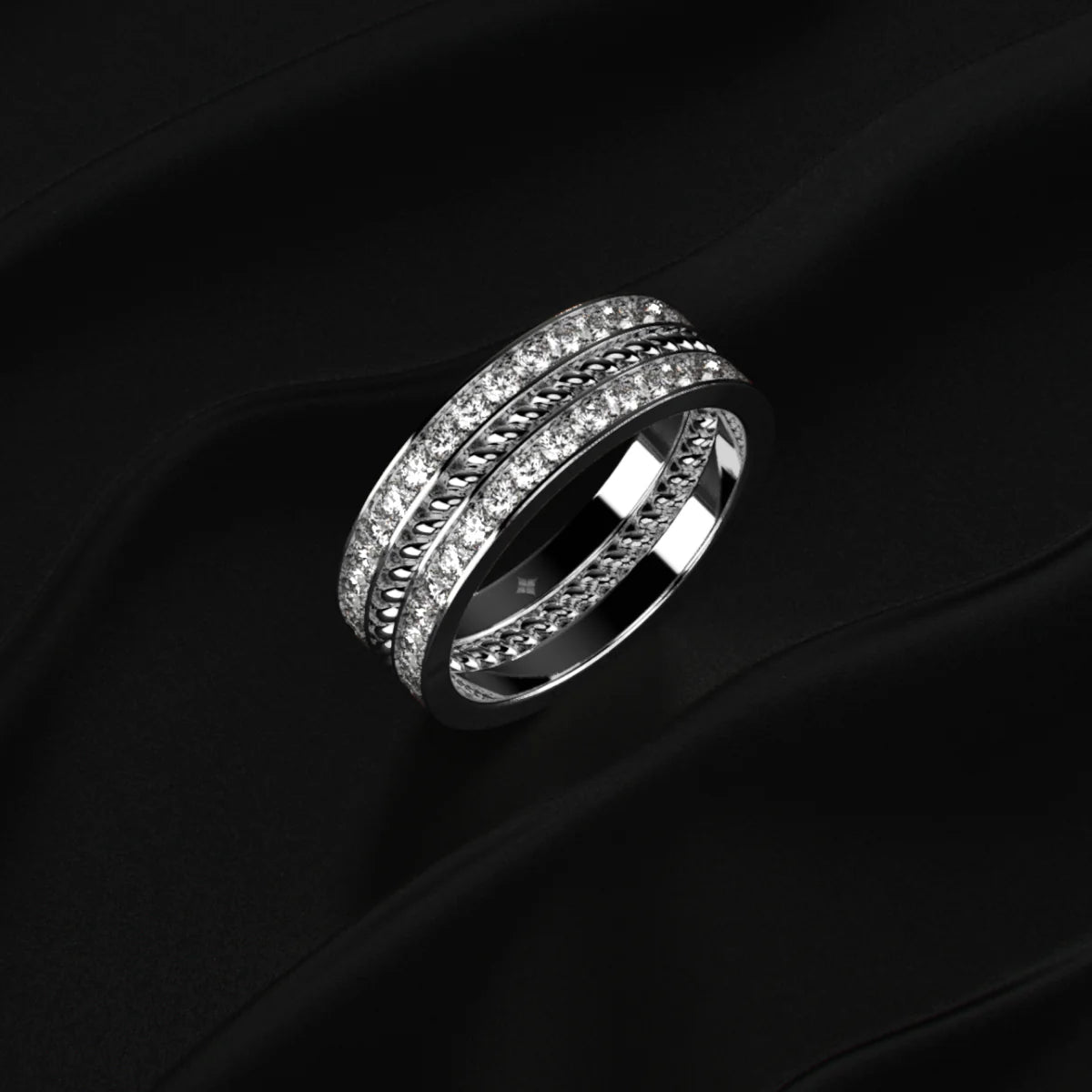 Two Row Eternity Band For Men | Gift for Men & Boys