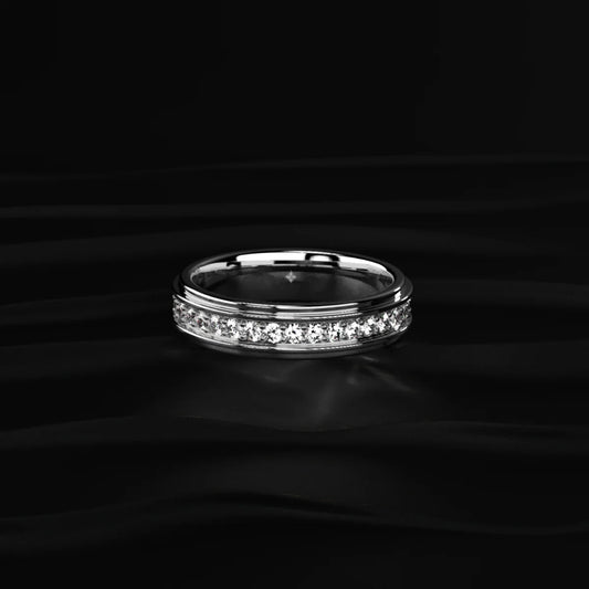 Pave Set Round Diamond Eternity Ring For Men | Gift for Men & Boys