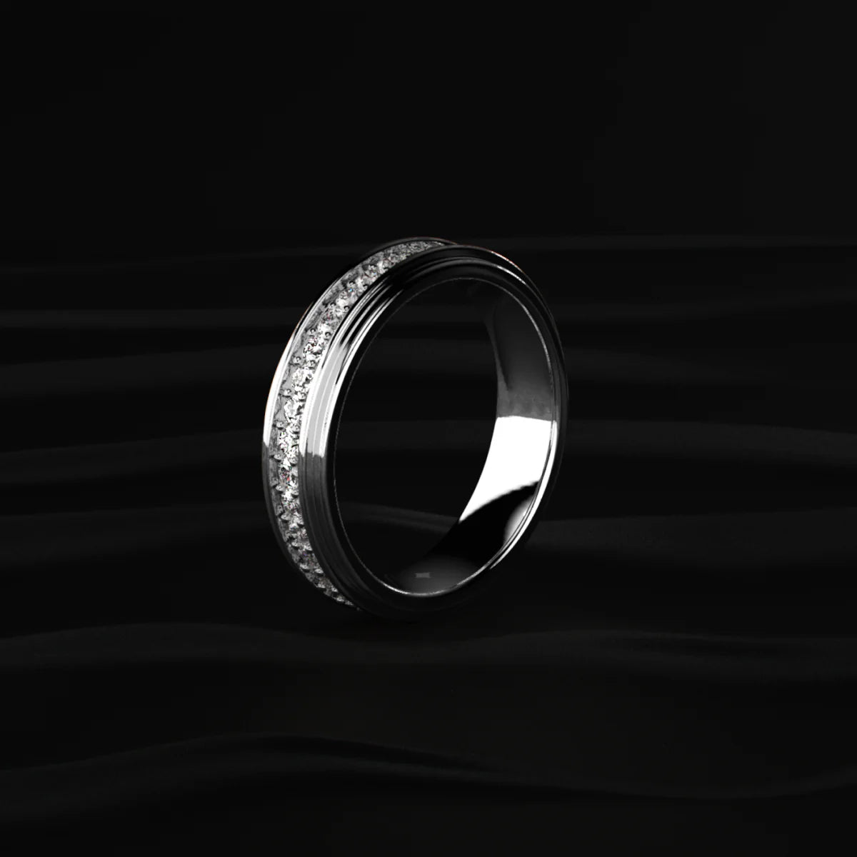 Pave Set Round Diamond Eternity Ring For Men | Gift for Men & Boys
