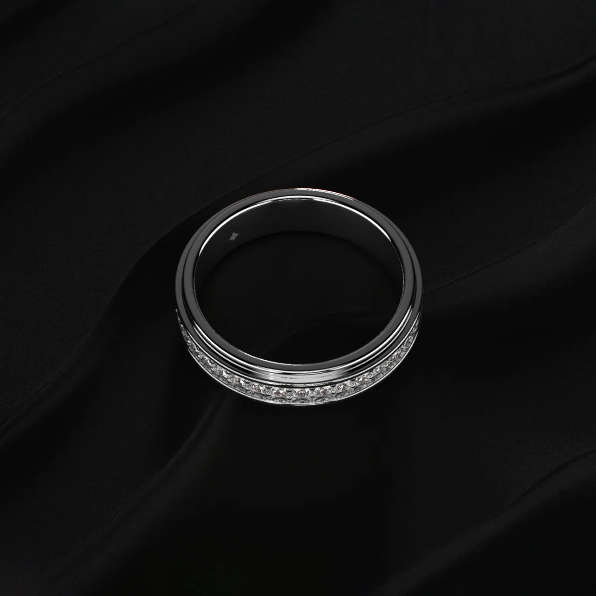 Pave Set Round Diamond Eternity Ring For Men | Gift for Men & Boys