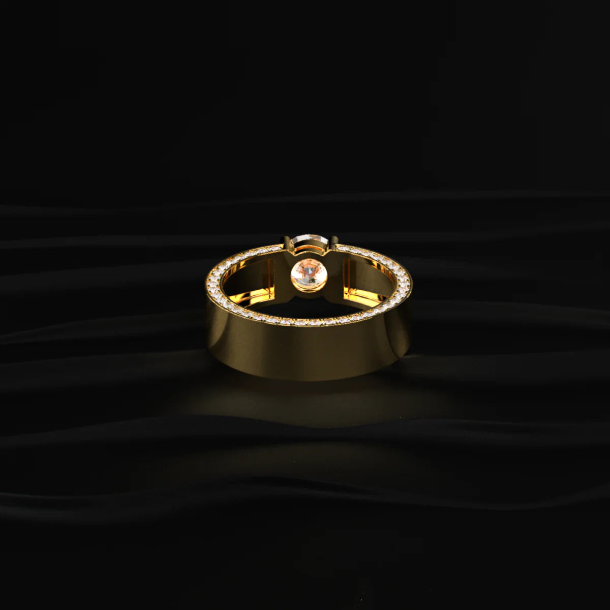 Round Solitaire Men's Ring With Hidden Diamond | Gift for Men & Boys