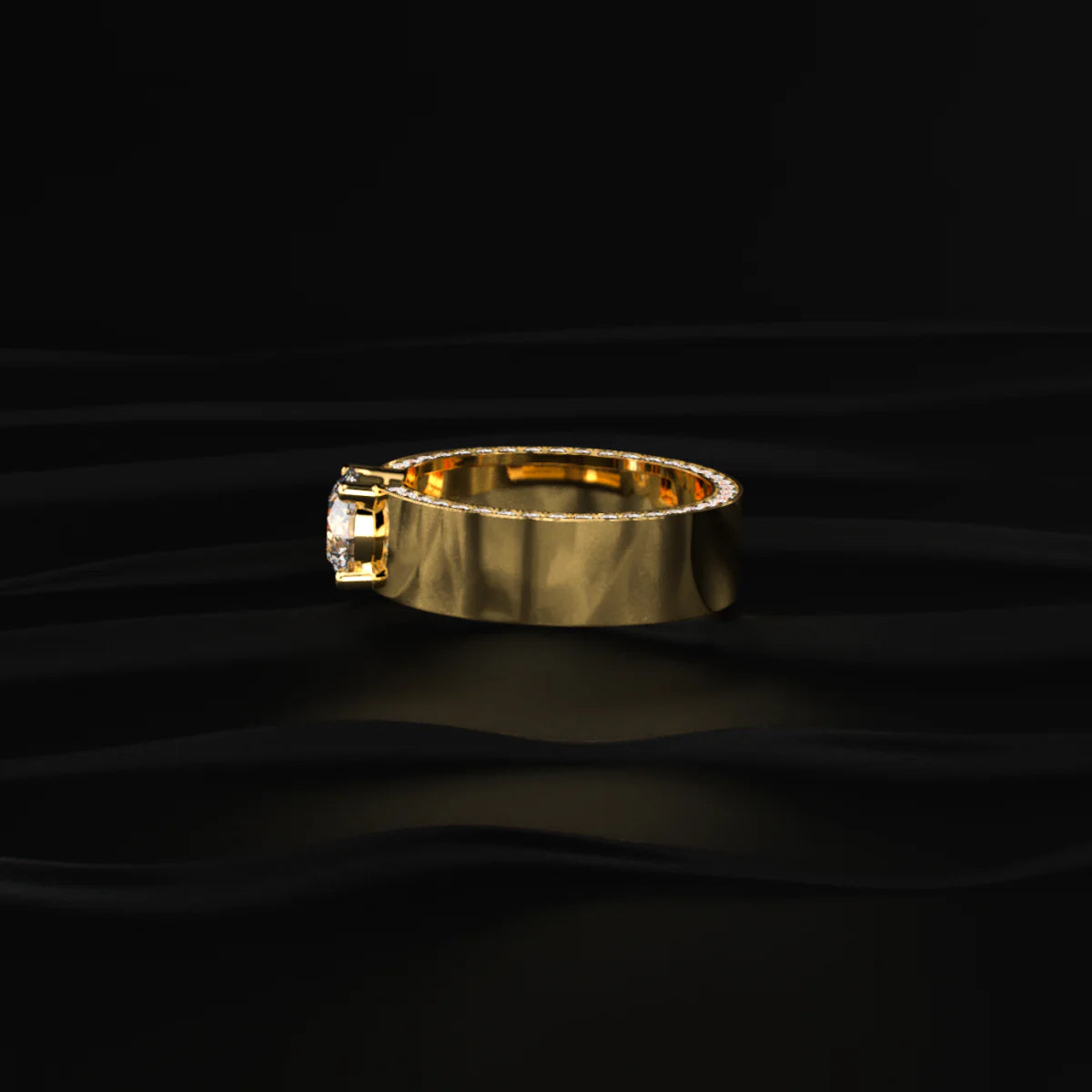 Round Solitaire Men's Ring With Hidden Diamond | Gift for Men & Boys