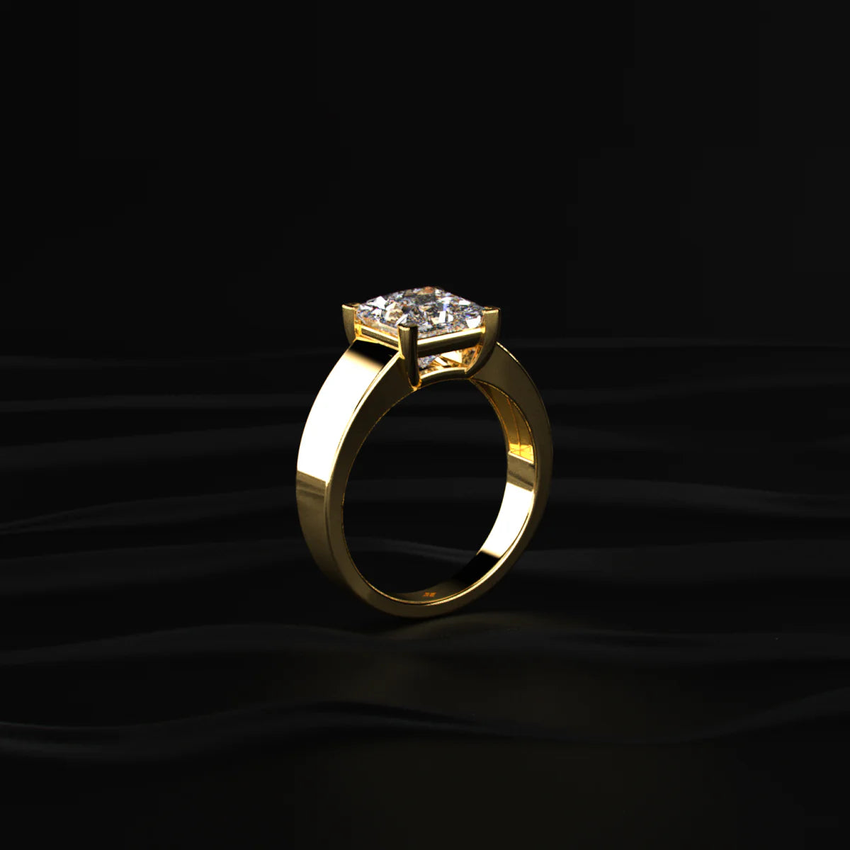 Princess Solitaire Engagement Ring For Men | Men’s Princess-Cut Gold Solitaire Ring | Gift for Men & Boys