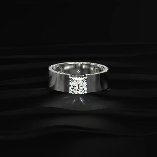Princess Solitaire Men's Ring With Hidden Diamond | Gift for Men & Boys