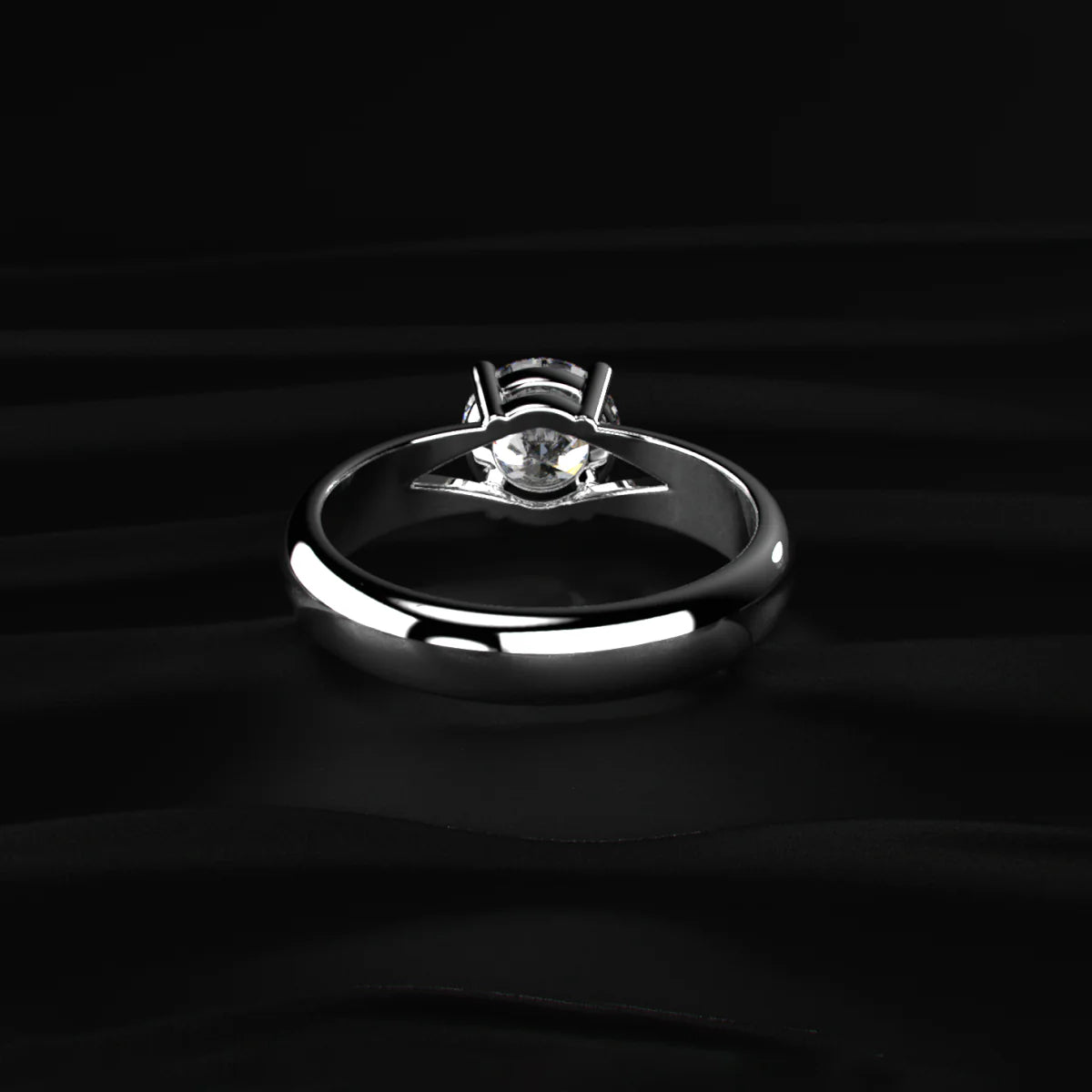 Round Solitaire Engagement Ring For Men | Classic Round-Cut Solitaire Ring in Sterling Silver