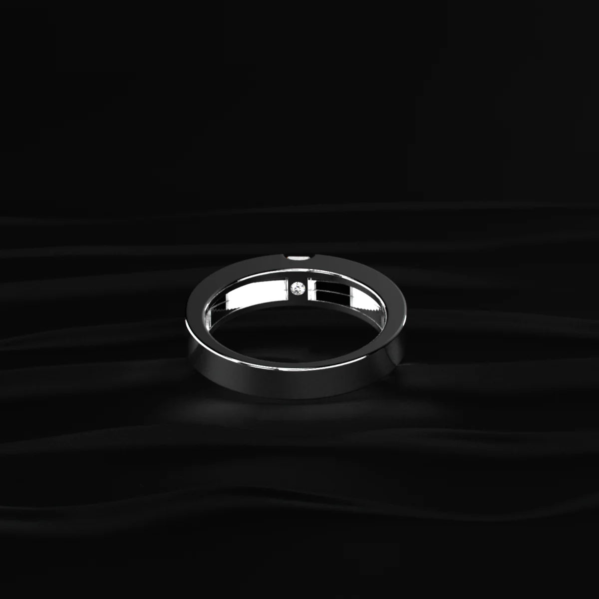 Emerald Cut Diamond Men’s Wedding Band | Minimalist Silver Emerald-Cut Solitaire Men’s Ring