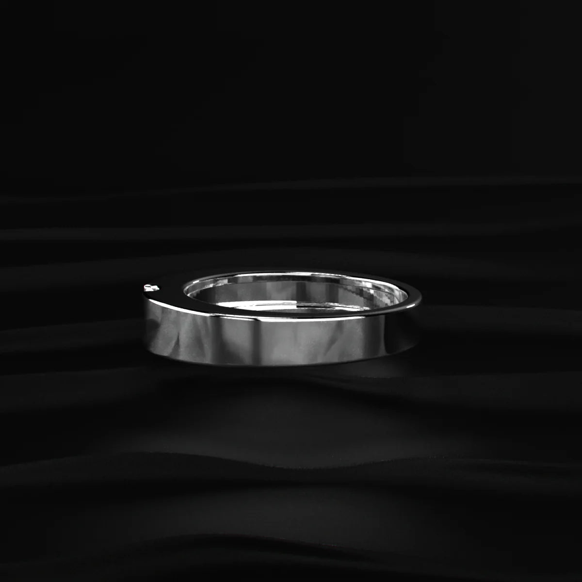 Emerald Cut Diamond Men’s Wedding Band | Minimalist Silver Emerald-Cut Solitaire Men’s Ring
