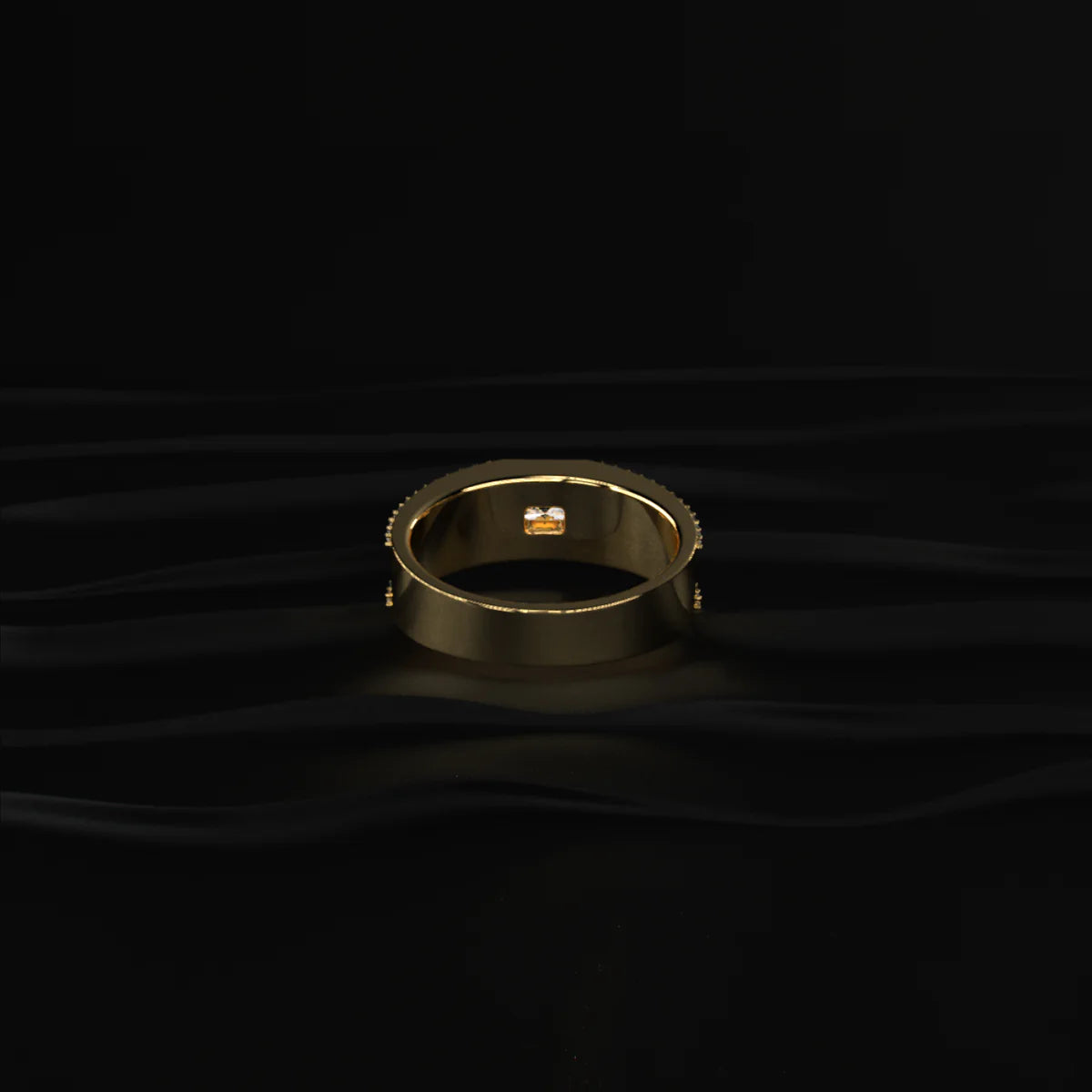 Radiant Solitaire Men's Ring With Accent Stone | Luxury Gold Radiant -Cut Halo Men's Ring