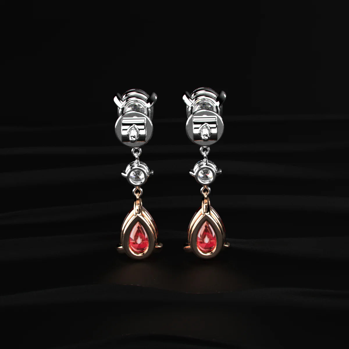 Sakura Pear shaped Pink Diamond Drop Earrings | Gifts for Women and Girls