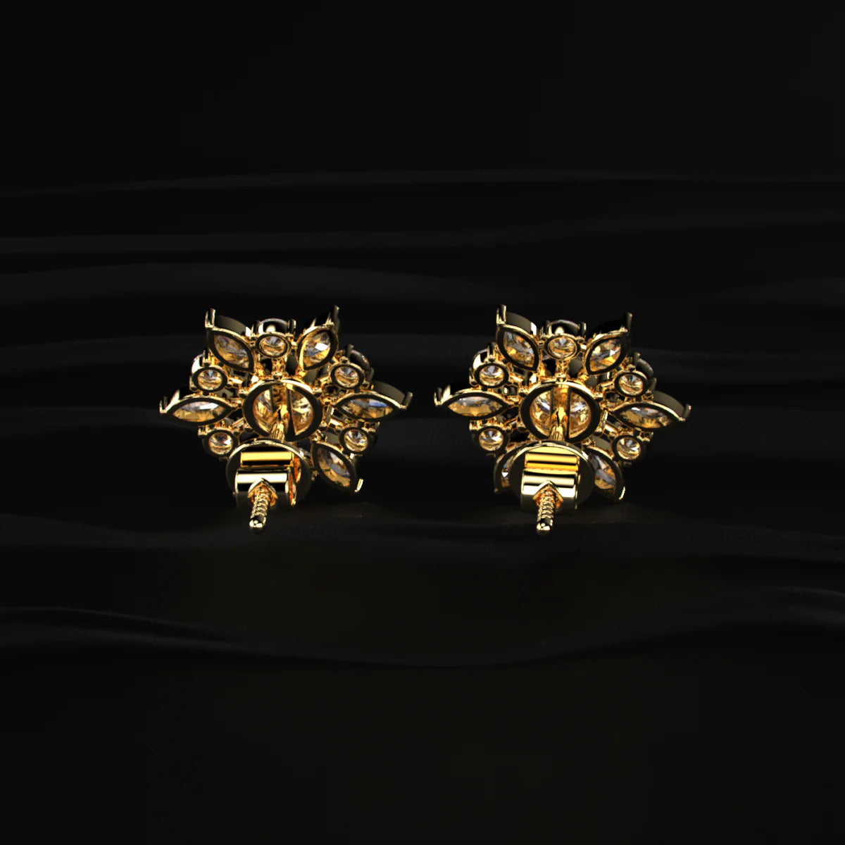 Round and Marquise Cluster Diamond Earring | Gifts for Women and Girls