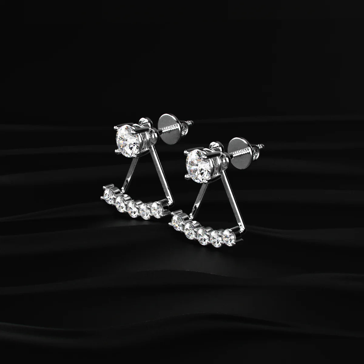 2 in 1 Round Diamond Ear Jacket Earring | Gifts for Women and Girls
