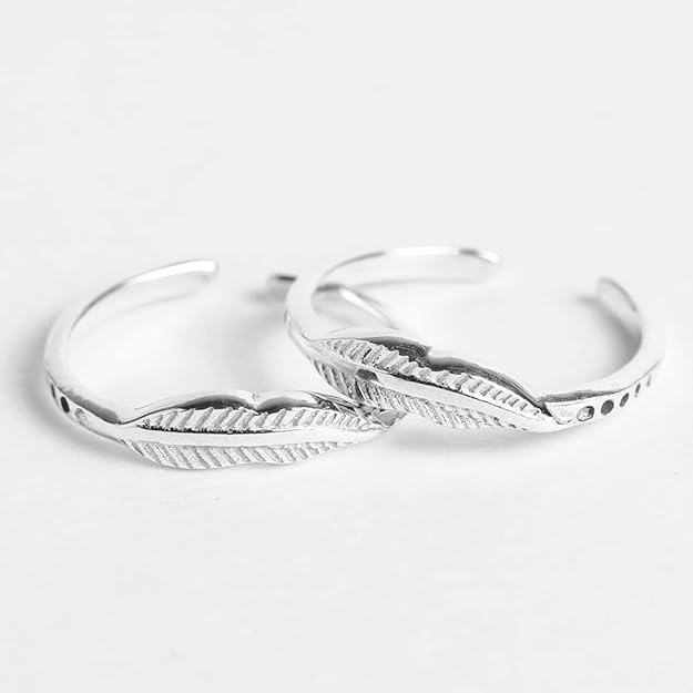 925 Sterling Silver Toe Rings Pair | Size Adjustable | Gift for Women and Girls
