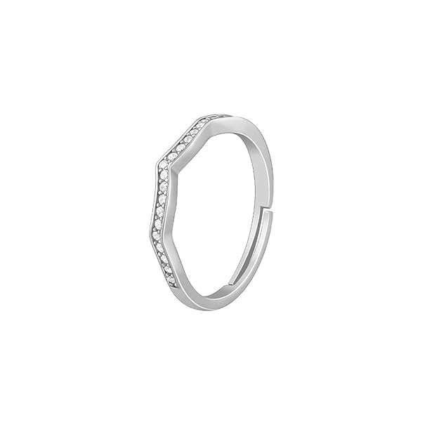 925 Silver Curvy Wave Ring, Adjustable | Gifts for Women and Girls