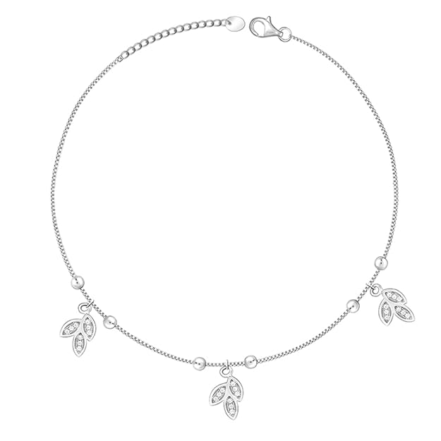 925 Sterling Silver Anklet Payal (Single) | Adjustable Chain | Gift for Women and Girls