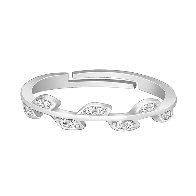 Silver Zircon Vine Shine Ring, Adjustable | Gifts for Women and Girls | With Certificate of Authenticity and 925 Stamp