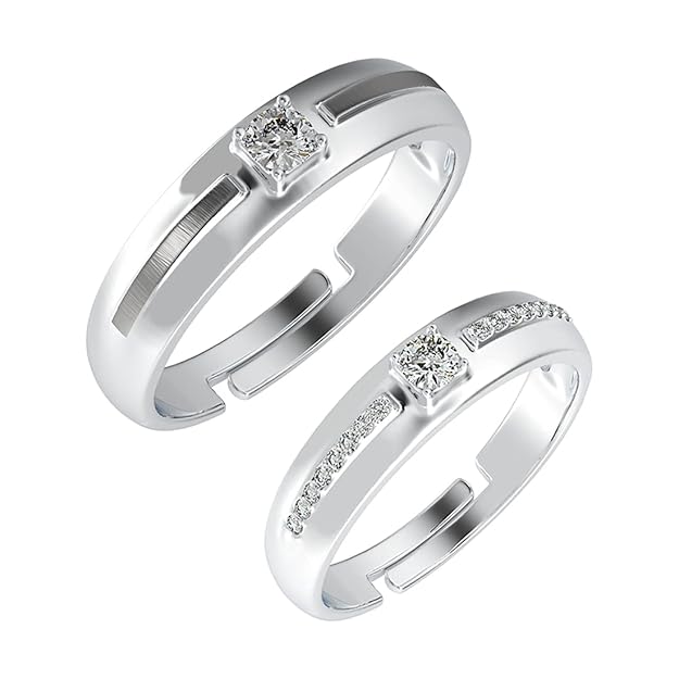 925 Sterling Silver Nario Adjustable Couple Band, Promise Rings for Lovers | Gift for Men and Women