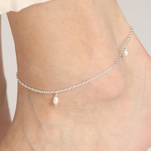925 Sterling Silver Anklet Payal (Single) | Adjustable Chain | Gift for Women and Girls