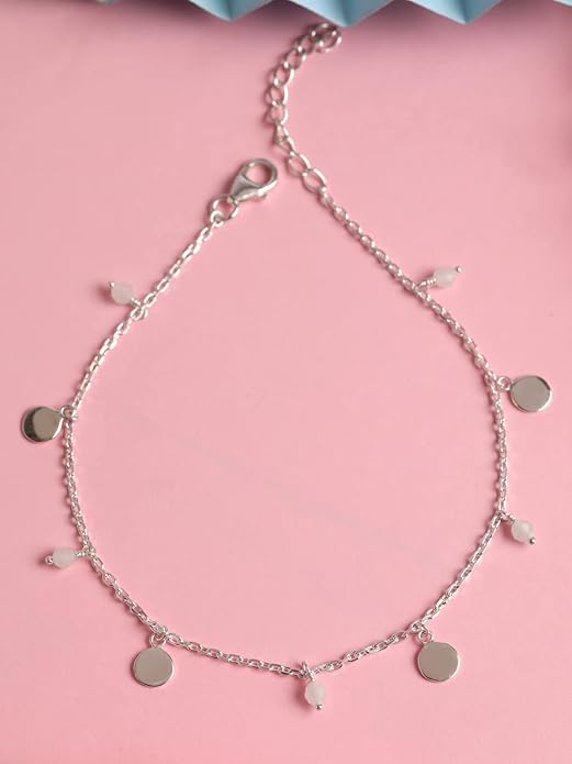 925 Sterling Silver Anklet Payal (Single) | Adjustable Chain | Gift for Women and Girls