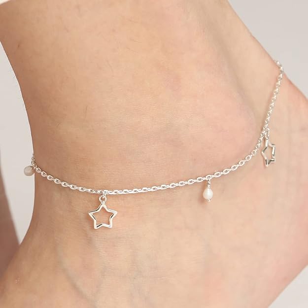 925 Sterling Silver Anklet Payal (Single) | Adjustable Chain | Gift for Women and Girls