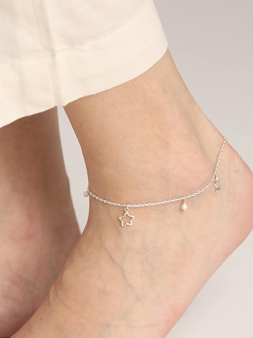 925 Sterling Silver Anklet Payal (Single) | Adjustable Chain | Gift for Women and Girls