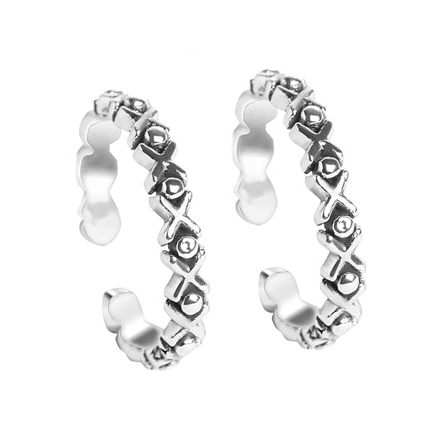 925 Sterling Silver Toe Rings Pair | Size Adjustable | Gift for Women and Girls