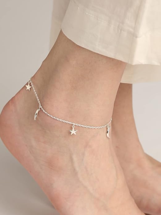925 Sterling Silver Anklet Payal (Single) | Adjustable Chain | Gift for Women and Girls