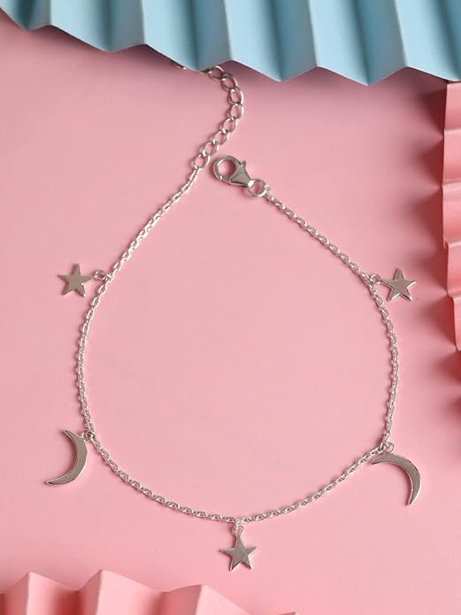 925 Sterling Silver Anklet Payal (Single) | Adjustable Chain | Gift for Women and Girls