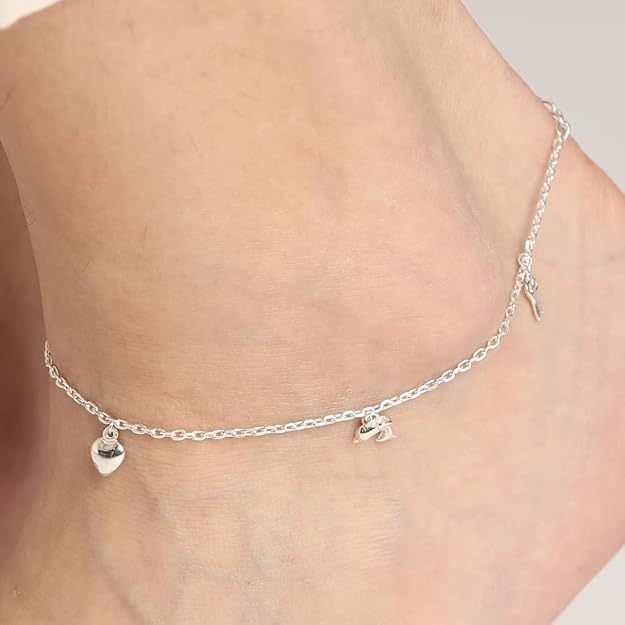 925 Sterling Silver Anklet Payal (Single) | Adjustable Chain | Gift for Women and Girls