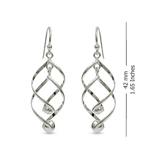 925 Sterling Silver BIS Hallmarked Jewelry Linear Drop Dangle Earrings/Twisted Earring for Girl