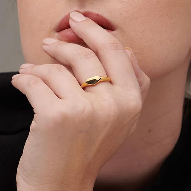 Women's 18K Gold-Plated Finger Ring | 925 Sterling Silver Ring | Gift For Women & Girls