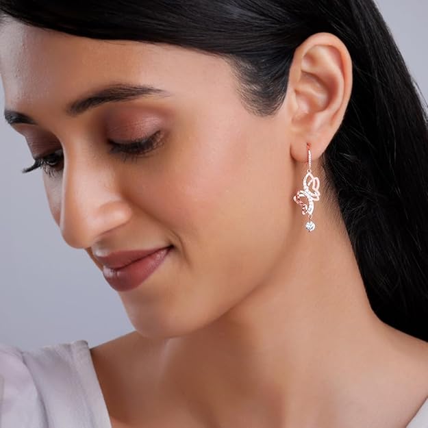 925 Silver Rose Gold Plated Shining Butterfly Earrings | Gifts for Women & Girls
