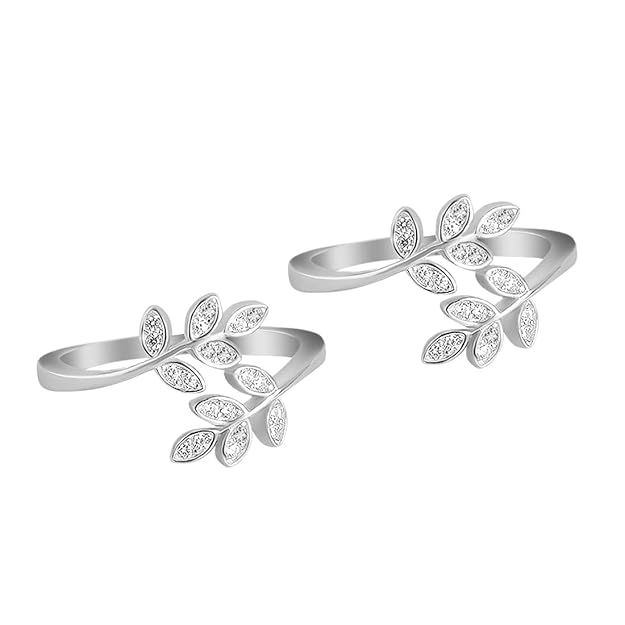 925 Sterling Silver Elegant Leaf Vine Toe Rings | 925 Sterling Silver Toe-ring |Gift for Women and Girls